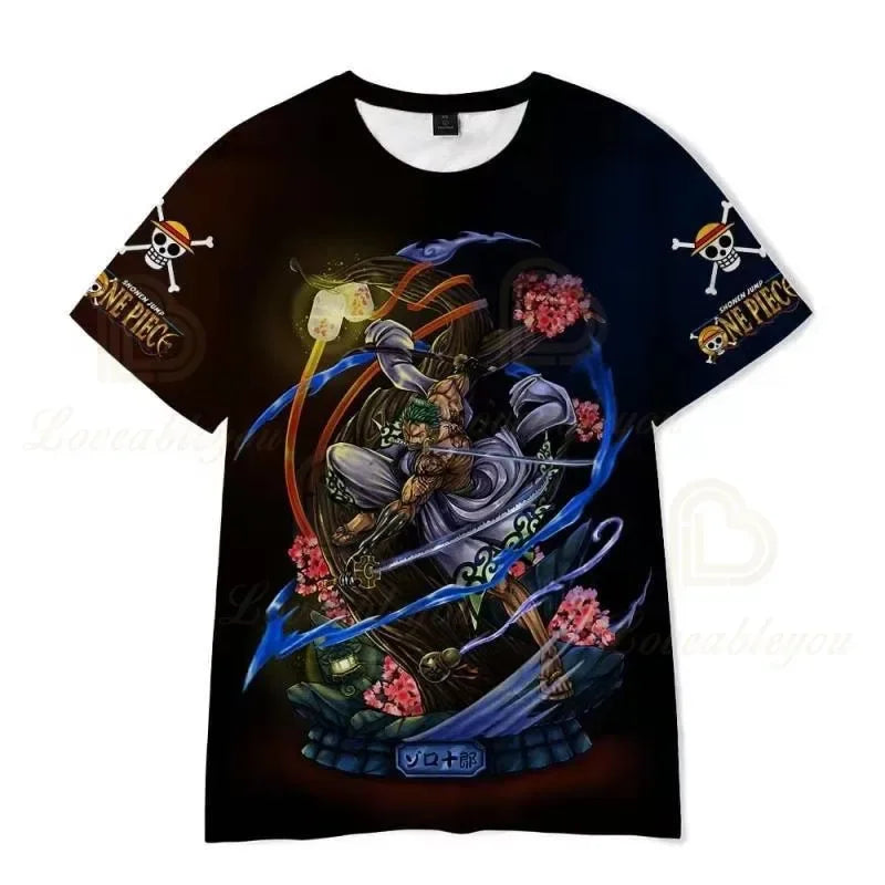 One Piece Straw Hat Pirates TShirt Top Monkey D. Luffy Merch Men Clothes