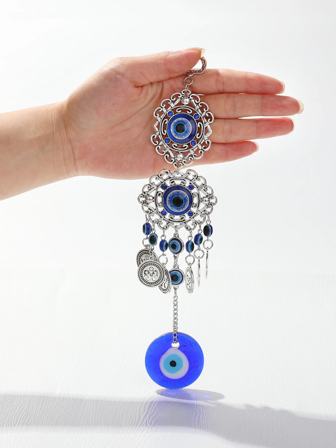 Boho Evil Eye Hanging Wall Decor Good Luck Wind Chime Pendant Decoration