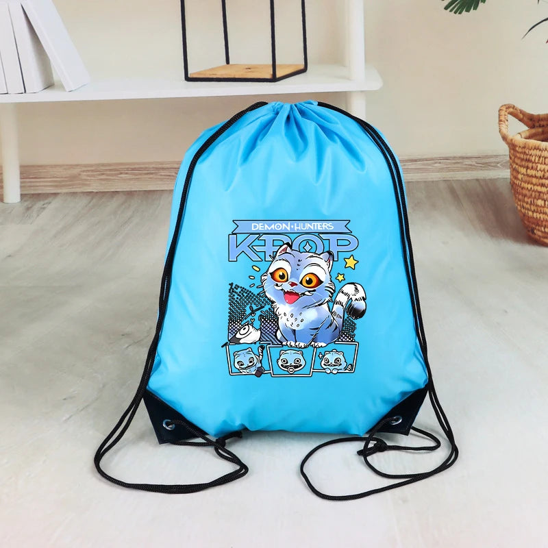 KPop Demon Hunters Kids Drawstring Bag Swimming Bag PE Kit Sports Huntrix School