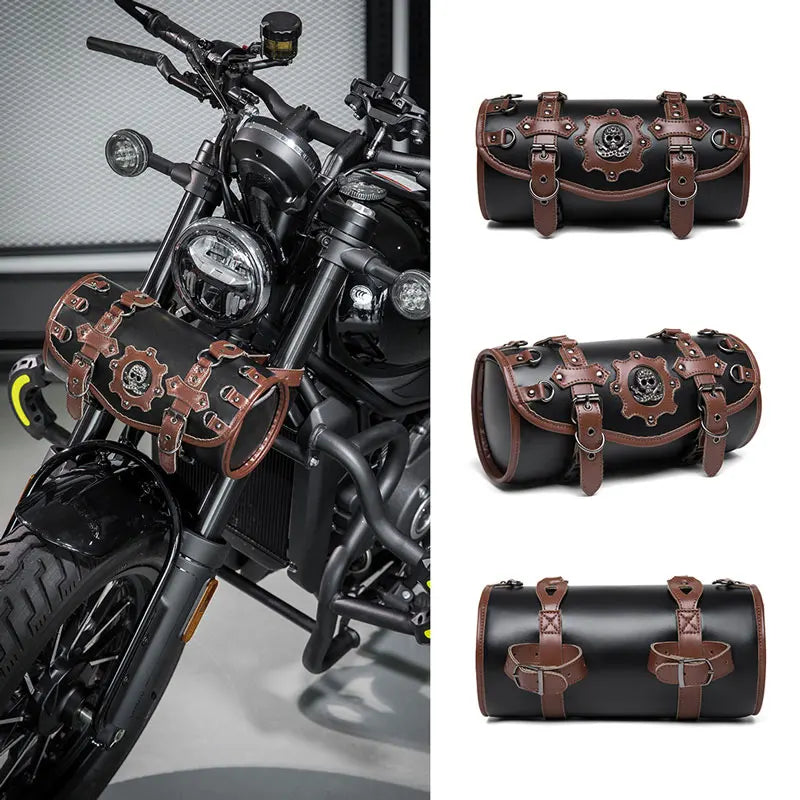 Punk Gothic Motorcycle Front Fork Handlebar Bag Storage Pouch