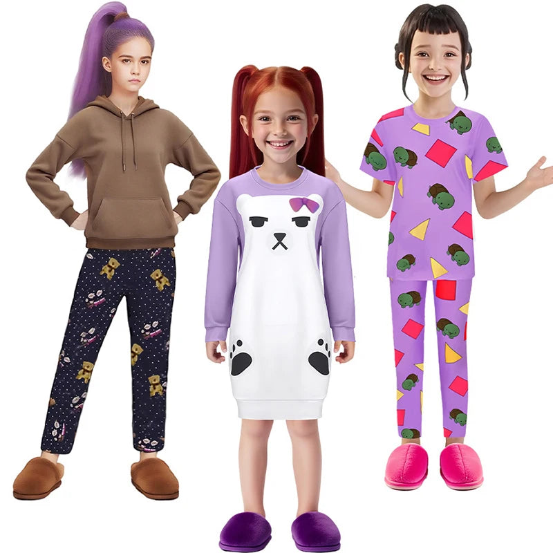 KPop Rumi Zoey Mira Cosplay Costume Pyjamas Girls Sleepwear Pajamas PJ's Huntrix Gifts