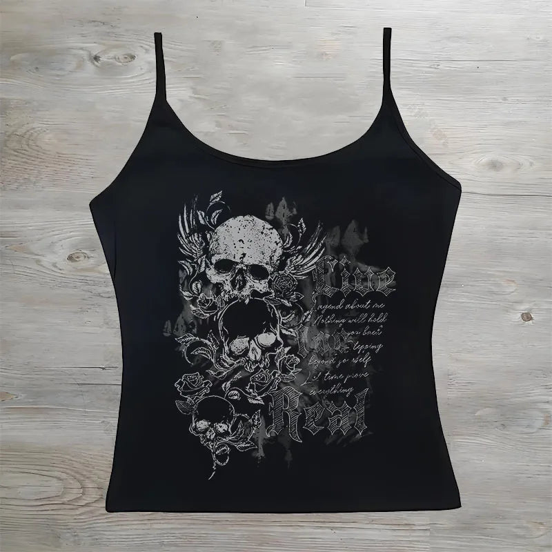Black Gothic Grunge Tank top 90s Emo Vintage Goth Vest Top TShirt