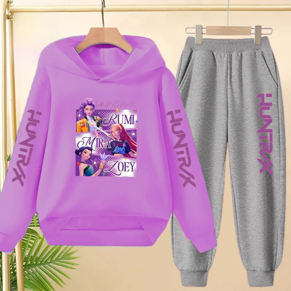 KPop Demon Hunters Tracksuit Hoodie Jumper Huntrix Clothes Joggers