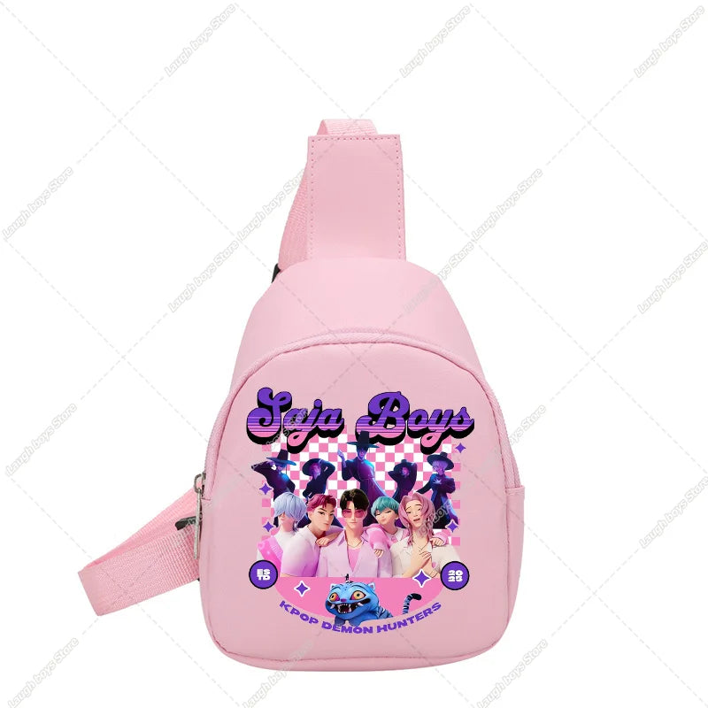KPop Demon Hunters Huntrix Childs Backpack Rumi Mira Zoey Shoulder Bag Derpy Tiger Merch Gifts K-pop Cute