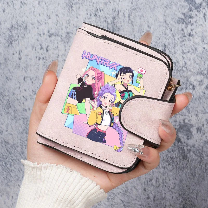 KPop Demon Hunters Leather PU Wallet Card Holder Purse Huntrix Saja Boys Rumi Merch Gifts