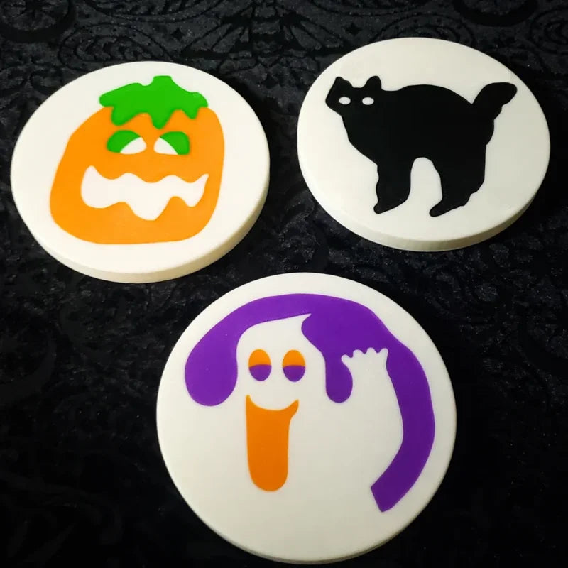 3-pack Spooky Pumpkin Sugar Cookie Drinks  Coasters Gifts Home Decor Halloween