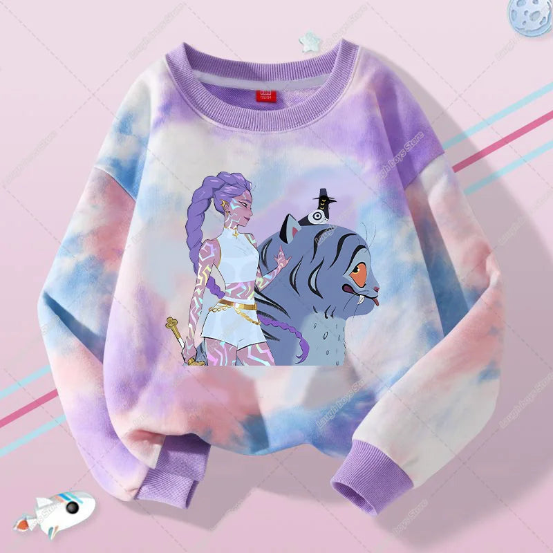 KPop Demon Hunters Sweater Hoodie Child Jumper Huntrix Saja Boys Top Clothes Gifts Merch