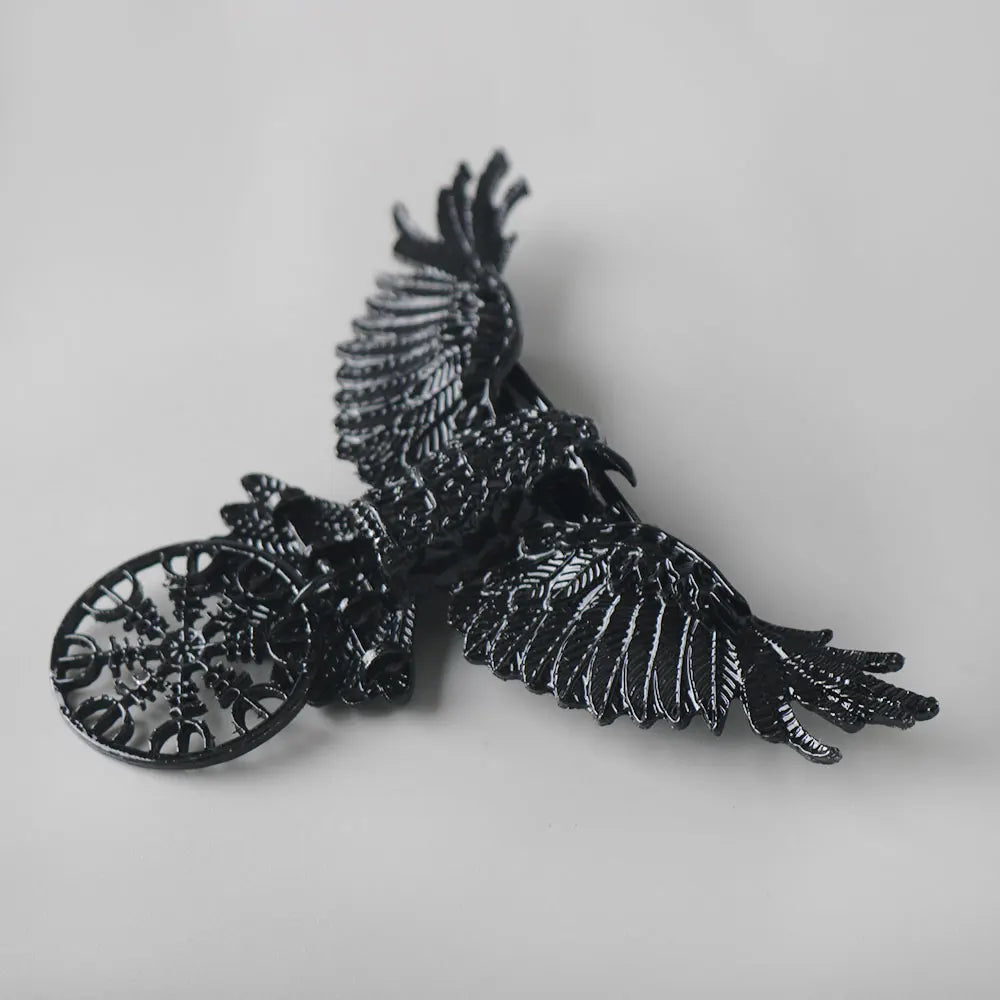 Gothic Crow Vintage Medieval Hairclip Resin Raven Barrette Hair Accessory