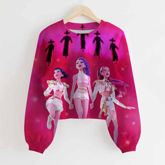 KPop Demon Hunters Huntrix Long Sleeved Top Jumper Sweater Clothes Merch Gifts Rumi Mira Zoey