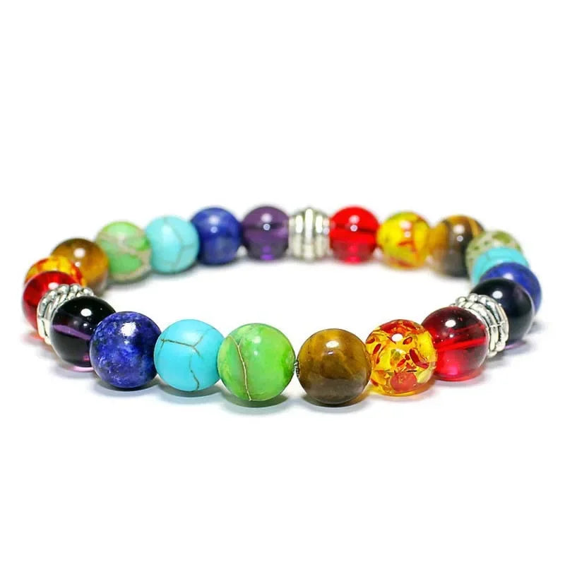 Chakra Beads Bracelet Natural Stone Yoga Reiki Healing Balance 7 Classic Calming Energy