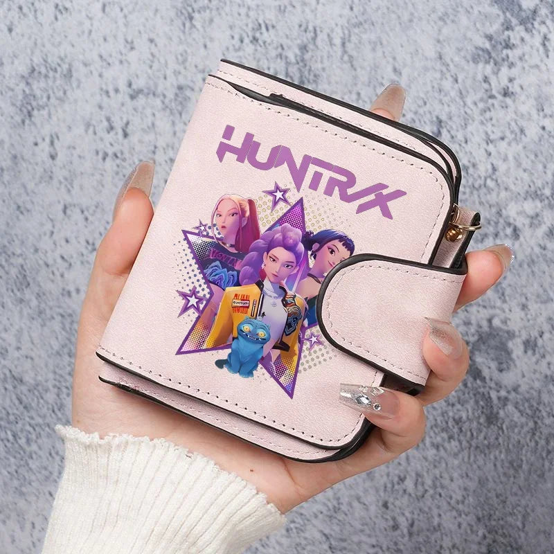 KPop Demon Hunters Leather PU Wallet Card Holder Purse Huntrix Saja Boys Rumi Merch Gifts
