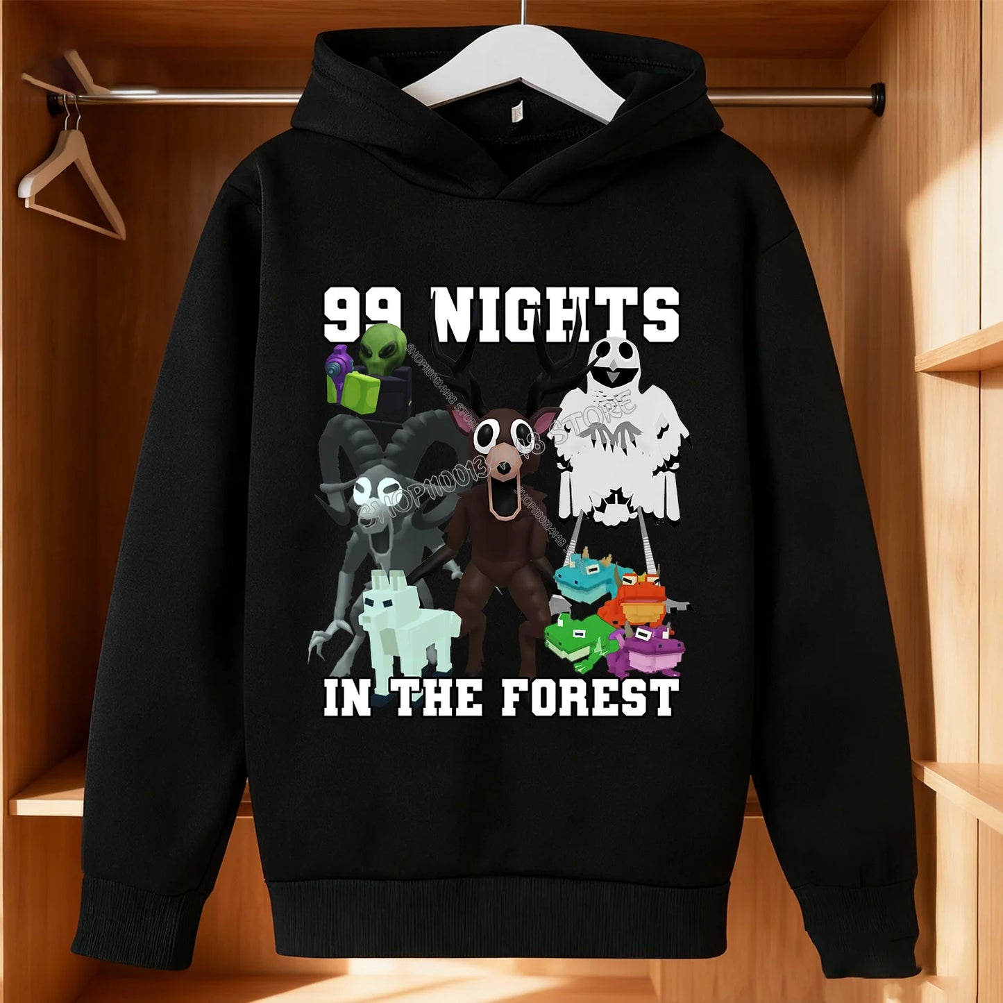 99 Nights in The Forest Fleece Hoodie Roblox Gamer Hooded Sweatshirt Clothes Gaming