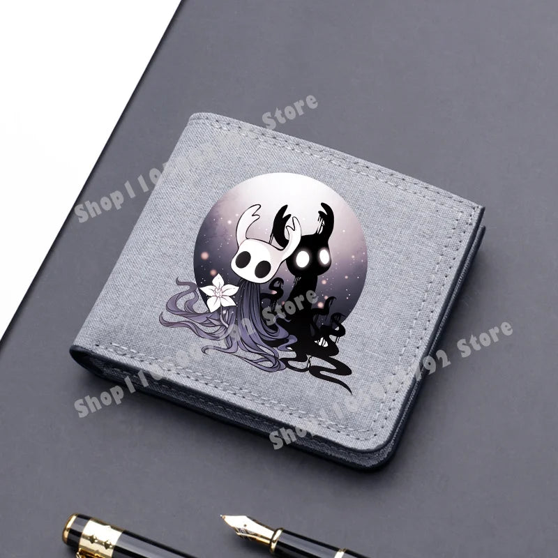 Hollow Knight Game Wallet Merch Silksong Men Kids Short Folding Coin Purse Gamer ID Card Holder