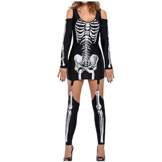 Sexy Skeleton Clubwear Halloween Fancy Dress Costume
