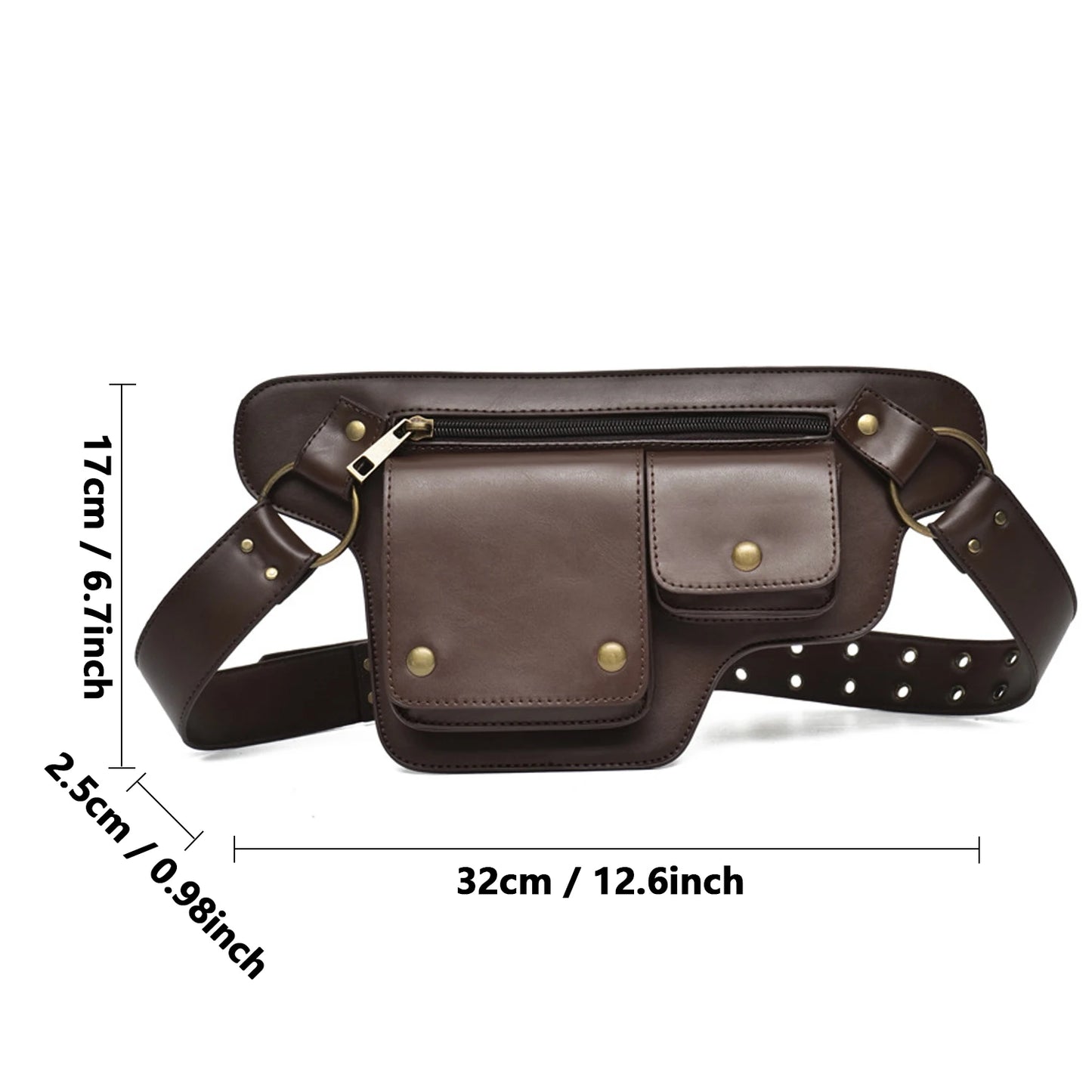 Punk Motorcycle Style Waist Bag Fanny Pack