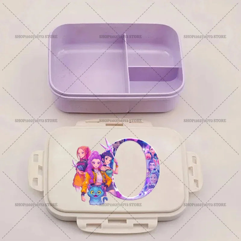 Kpop Demon Hunters Lunch Box Huntrix Food Containers Kids School Picnic Lunchbox Merch Gifts