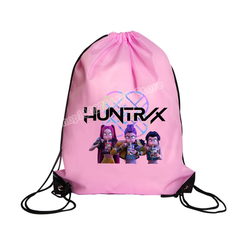 KPop Demon Hunters Merch Drawstring Swim PE Kit Sports Book Shoulder School Bag Waterproof