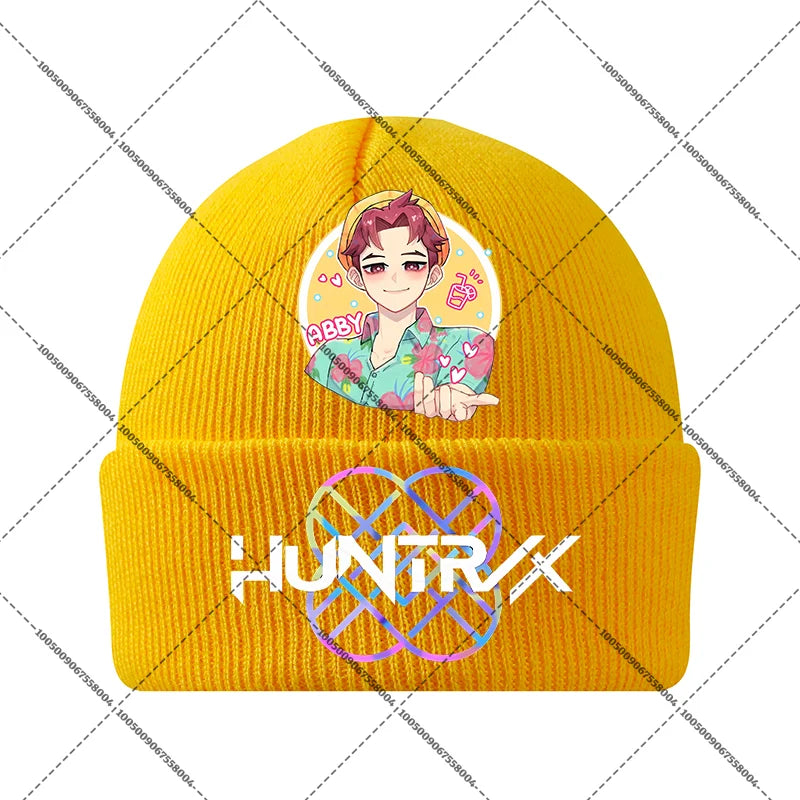 KPop Demon Hunters Huntrix Knit Cap Winter Beanie Knitted Hat Rumi Mira Zoey Merch Gifts