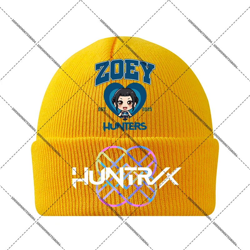 KPop Demon Hunters Huntrix Knit Cap Winter Beanie Knitted Hat Rumi Mira Zoey Merch Gifts