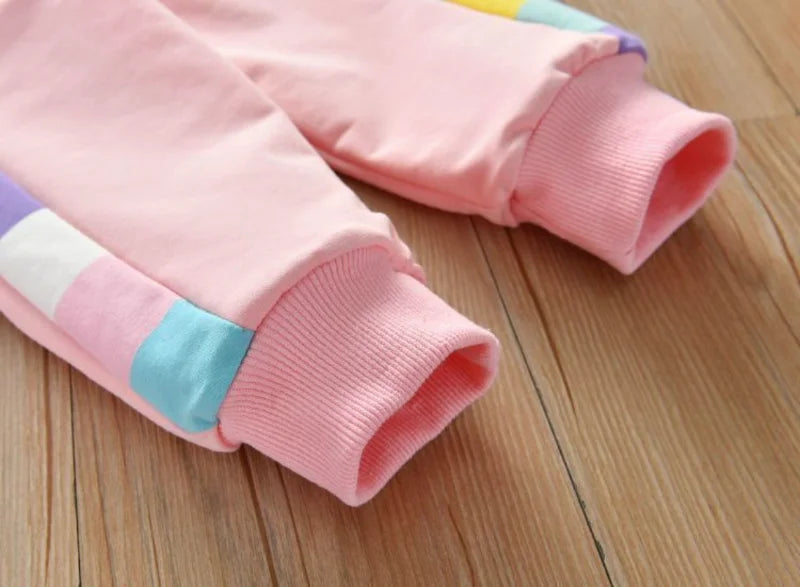 Sanrio Kuromi Cinnamaroll Hello Kitty Hoodie Tracksuits Joggers Girls Clothes Sets Sweater Rainbow
