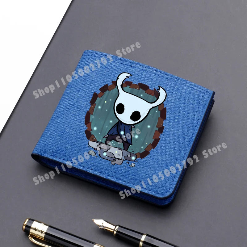 Hollow Knight Game Wallet Merch Silksong Men Kids Short Folding Coin Purse Gamer ID Card Holder