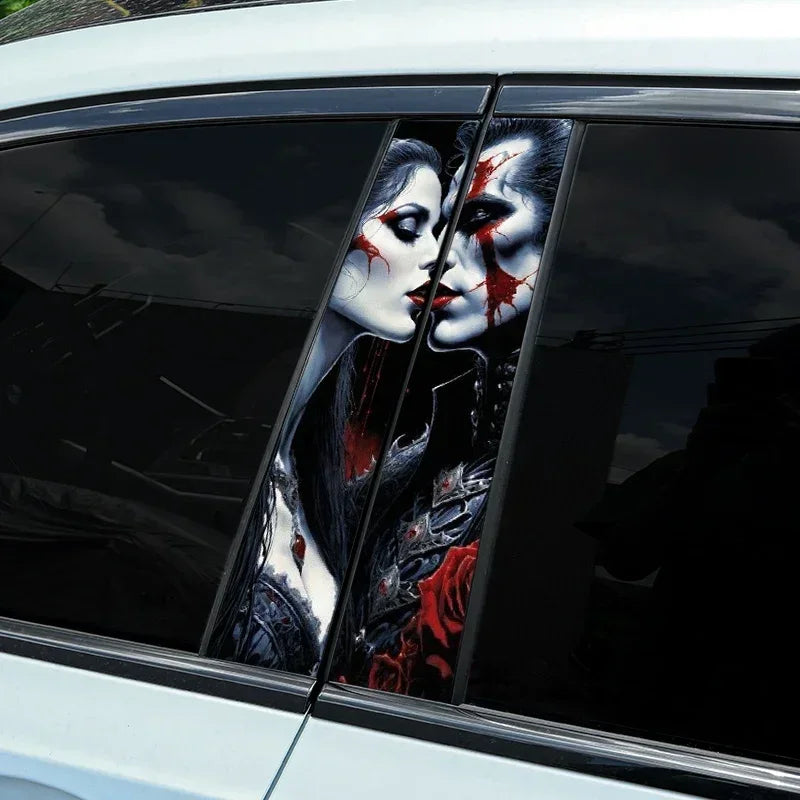 Gothic Skeleton Couple Car Decal Stickers Waterproof Halloween Decor