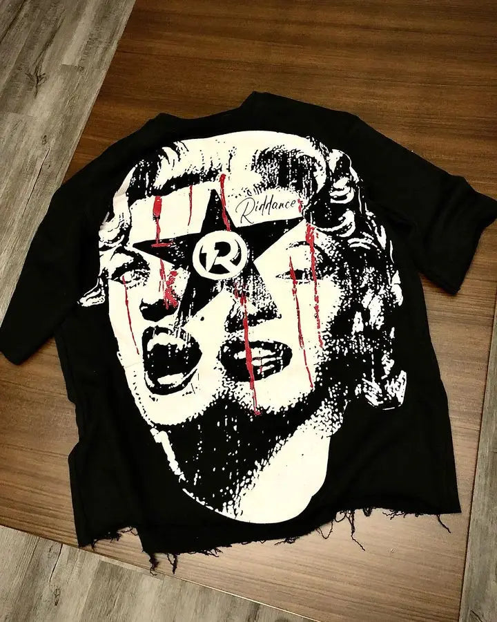 Gothic Punk Horror Print Oversized Unisex TShirt