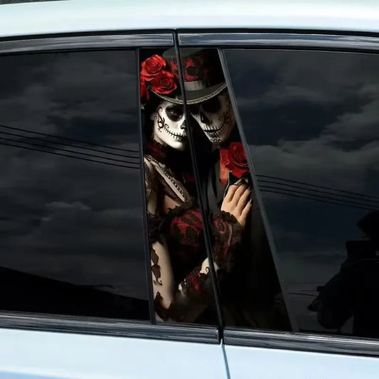 Gothic Skeleton Couple Car Decal Stickers Waterproof Halloween Decor