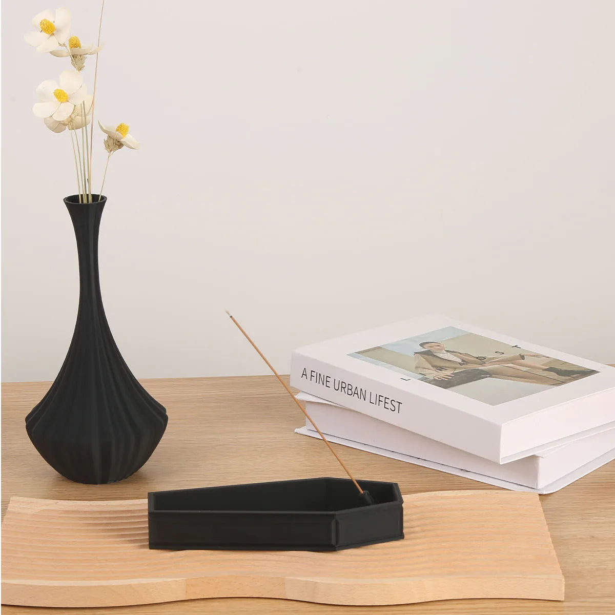 Gothic Coffin-Shaped Incense Burner Halloween Horror Home Decor Gifts