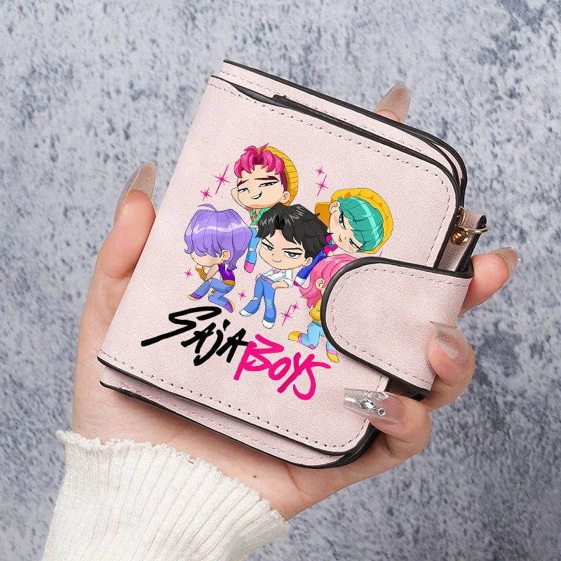 KPop Demon Hunters Leather PU Wallet Card Holder Purse Huntrix Saja Boys Rumi Merch Gifts