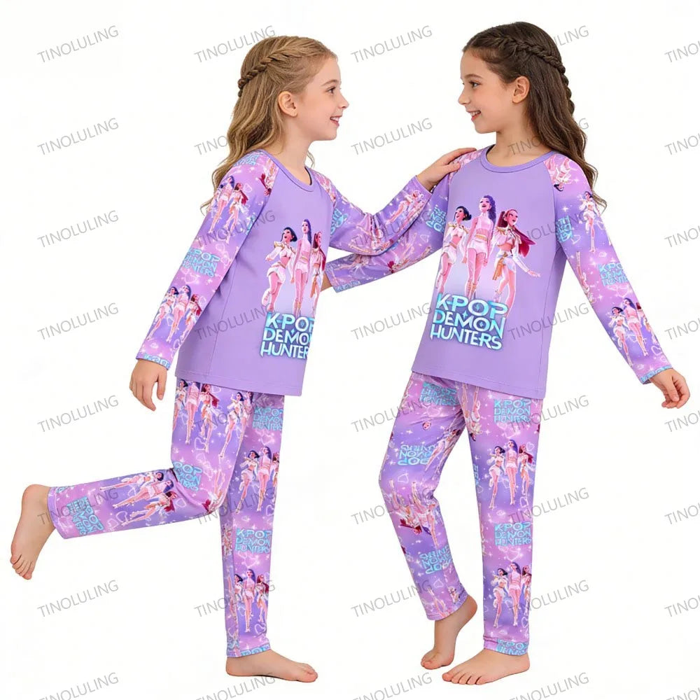 Kids KPop Demon Hunters Huntrix Pyjamas PJ's Rumi Mira Zoey K-pop Pajamas Nightwear