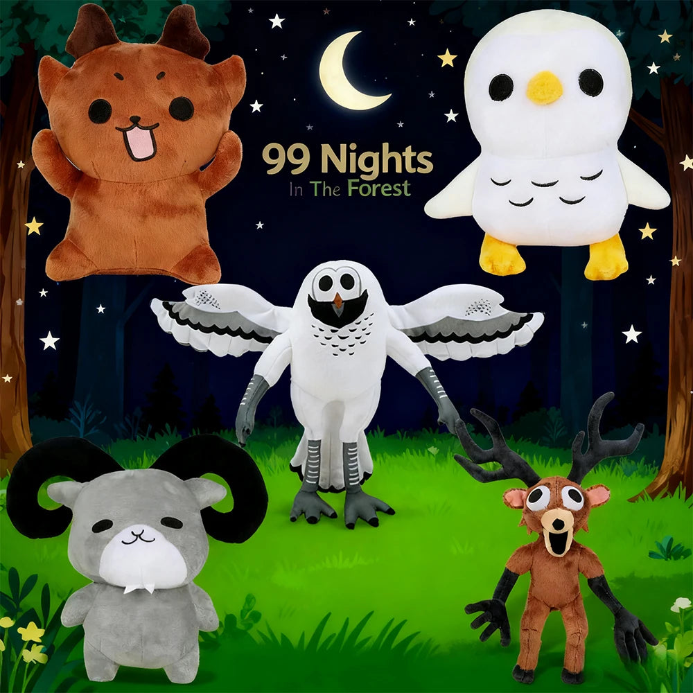 99 Nights In The Forest Deer Plush Cute Toys Eagle Owl or Goat Toy Roblox Gamer Plushie