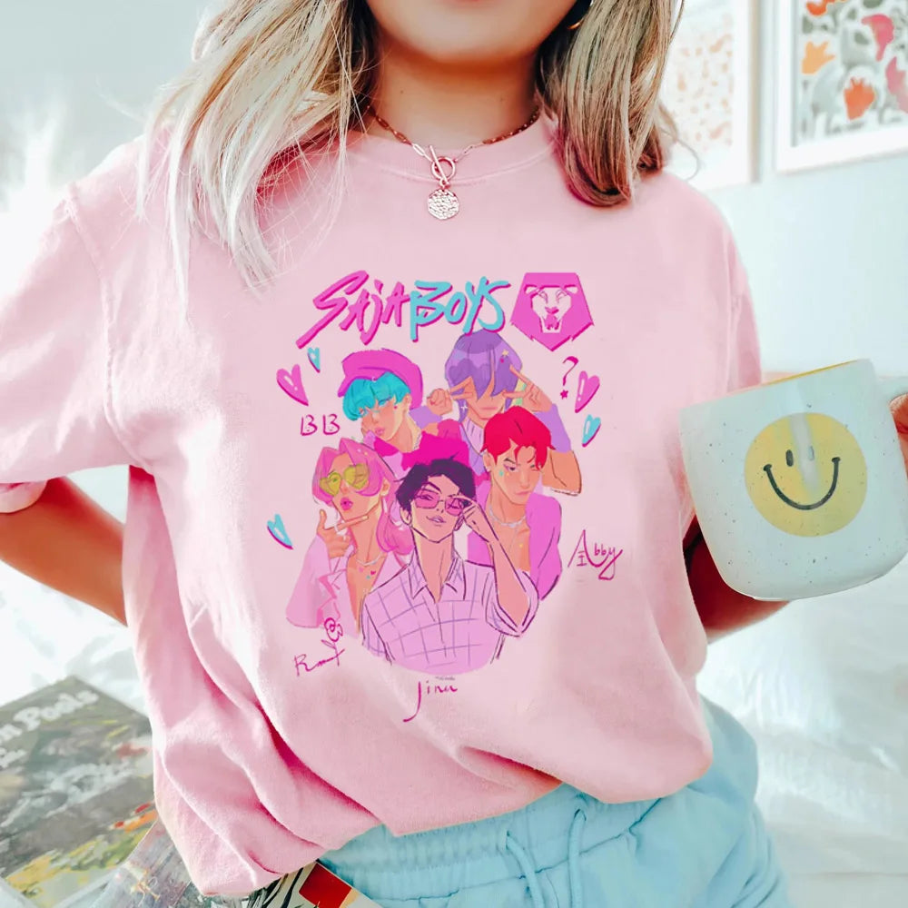 Saja Boys T shirt Boys Girls Short Sleeve T-shirt Tops Kpop Demon Hunters Clothes