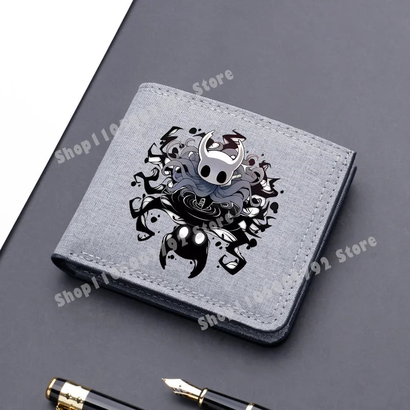 Hollow Knight Game Wallet Merch Silksong Men Kids Short Folding Coin Purse Gamer ID Card Holder