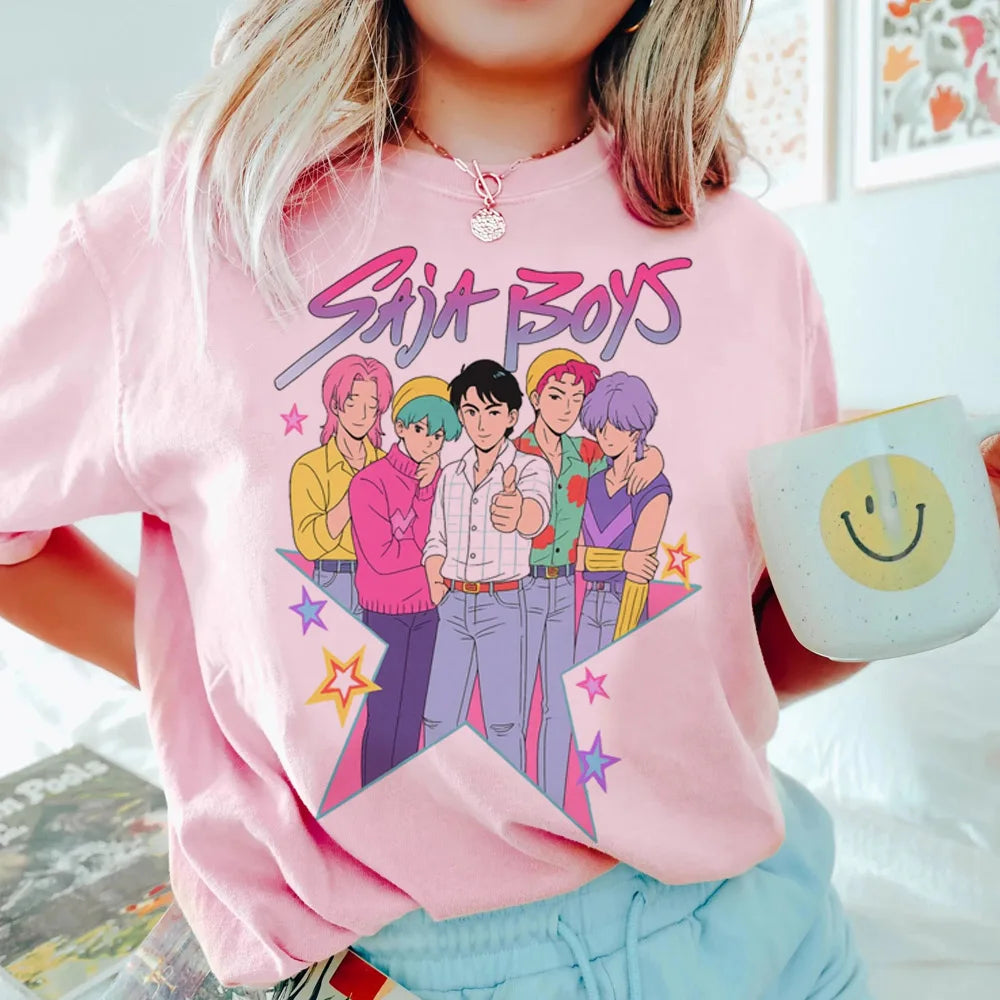 Saja Boys T shirt Boys Girls Short Sleeve T-shirt Tops Kpop Demon Hunters Clothes