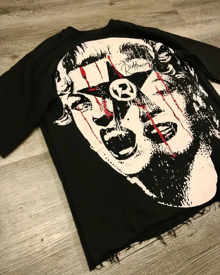 Gothic Punk Horror Print Oversized Unisex TShirt