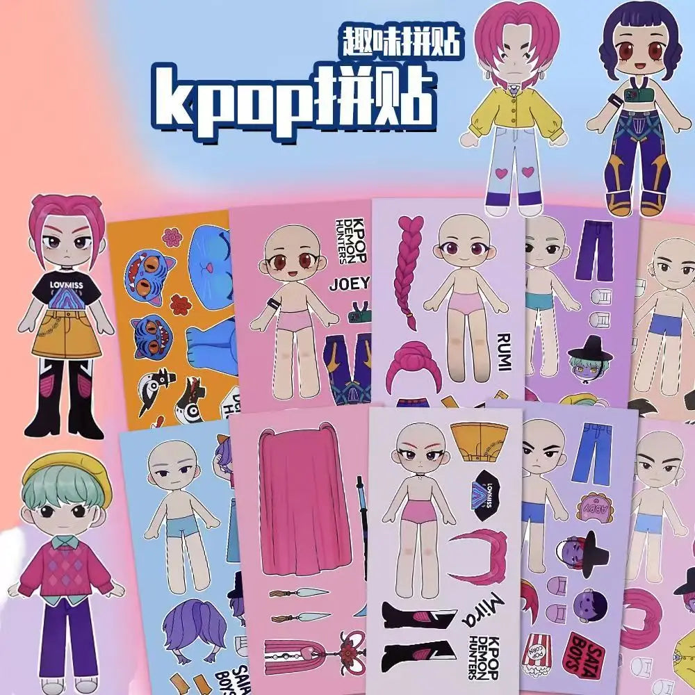 KPop Demon Hunters Cartoon DIY Stickers Decal Water Bottle Huntrix Saja Boys Merch Stocking Gifts