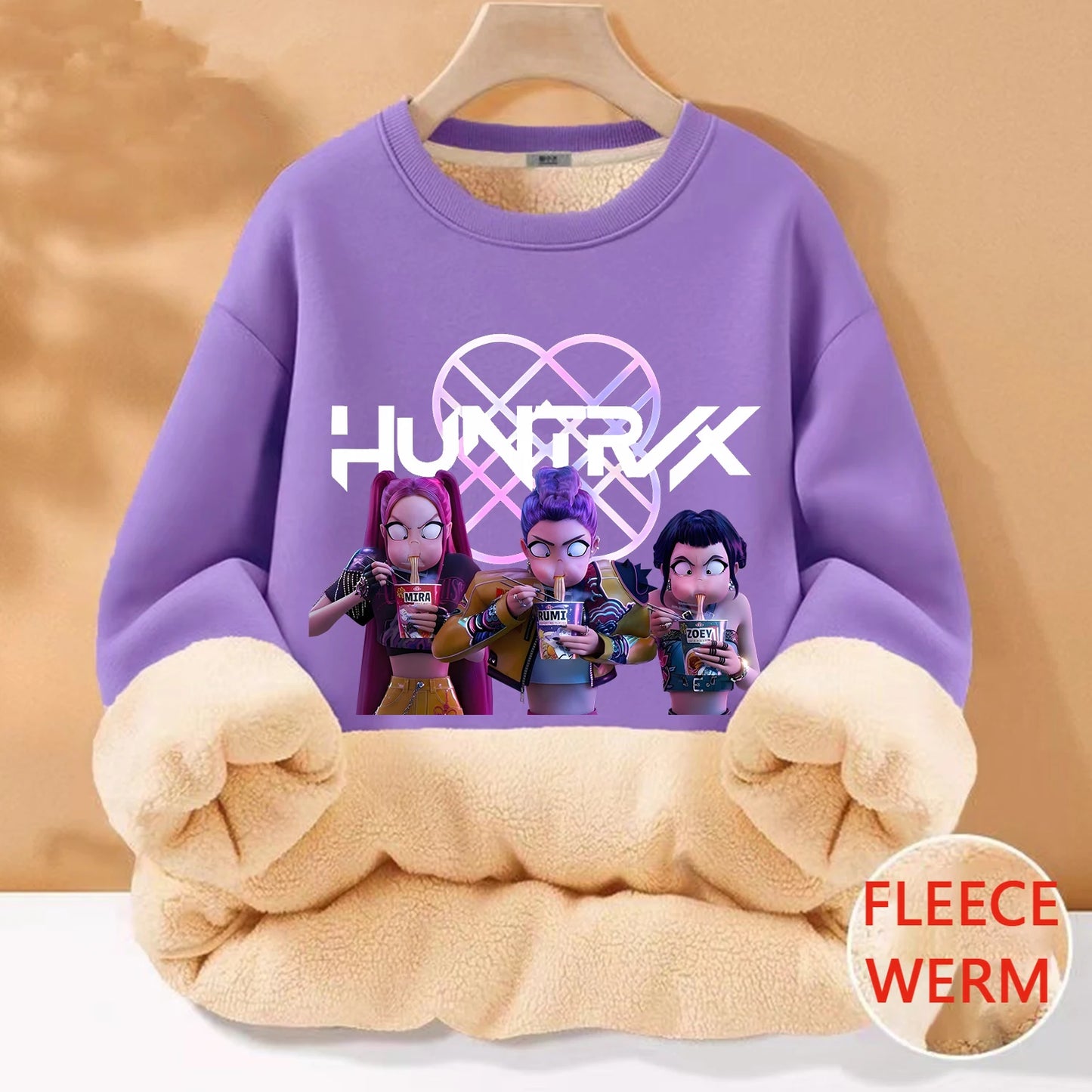 Kpop Demon Hunters Hoodie Huntrix Clothes Fleece Jumper Sweatshirt Hoodies