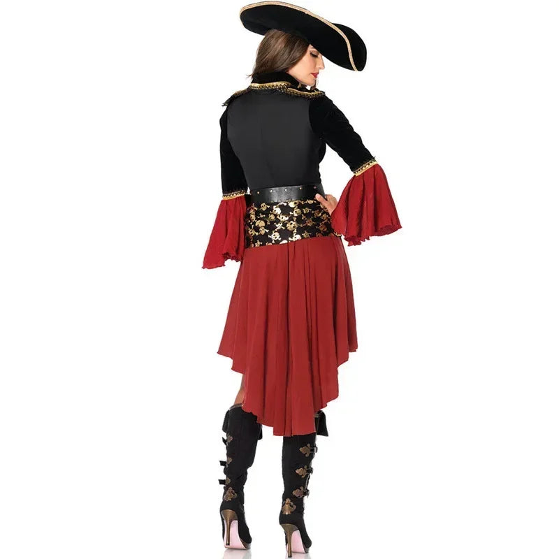 Adult Ladies Halloween Sexy Female Pirate Costume Fancy Dress