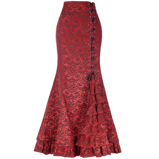 Victorian Gothic Steampunk Long Fish Tail Skirt