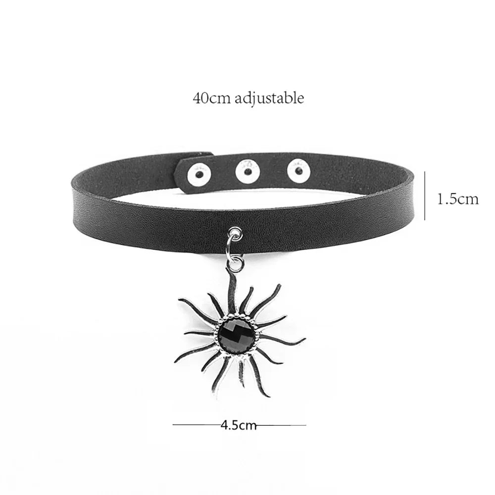 Bondage Sexy Heart Lock Key Rivets Black Goth Punk Chokers Gothic Collar