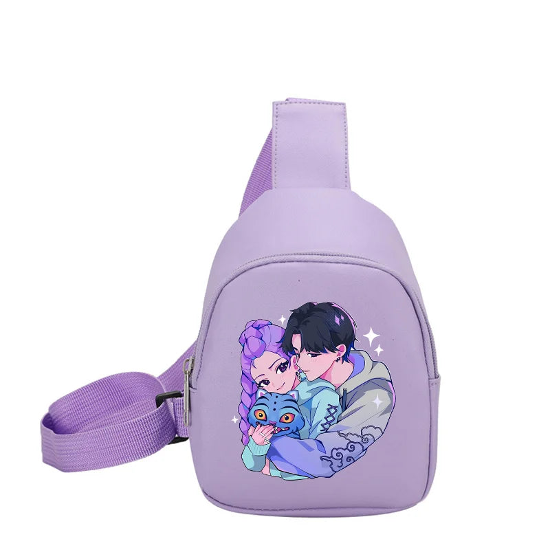 KPop Demon Hunters Huntrix Childs Backpack Rumi Mira Zoey Shoulder Bag Derpy Tiger Merch Gifts K-pop Cute