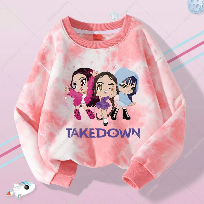 KPop Demon Hunters Sweater Hoodie Child Jumper Huntrix Saja Boys Top Clothes Gifts Merch