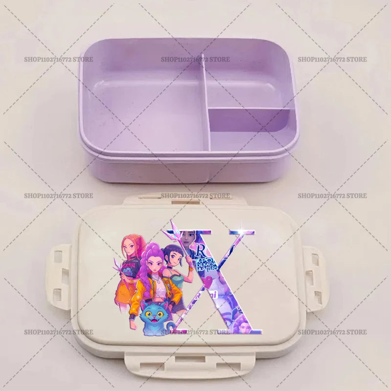 Kpop Demon Hunters Lunch Box Huntrix Food Containers Kids School Picnic Lunchbox Merch Gifts