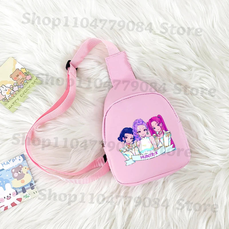 Kpop Demon Hunters Kawaii Chest Pack Rumi Huntrix Backpack Kids Shoulder Bag Pouch
