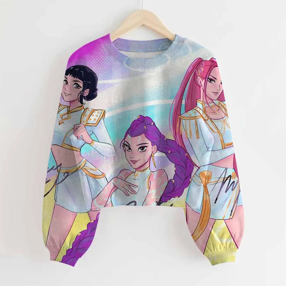 KPop Demon Hunters Huntrix Long Sleeved Top Jumper Sweater Clothes Merch Gifts Rumi Mira Zoey