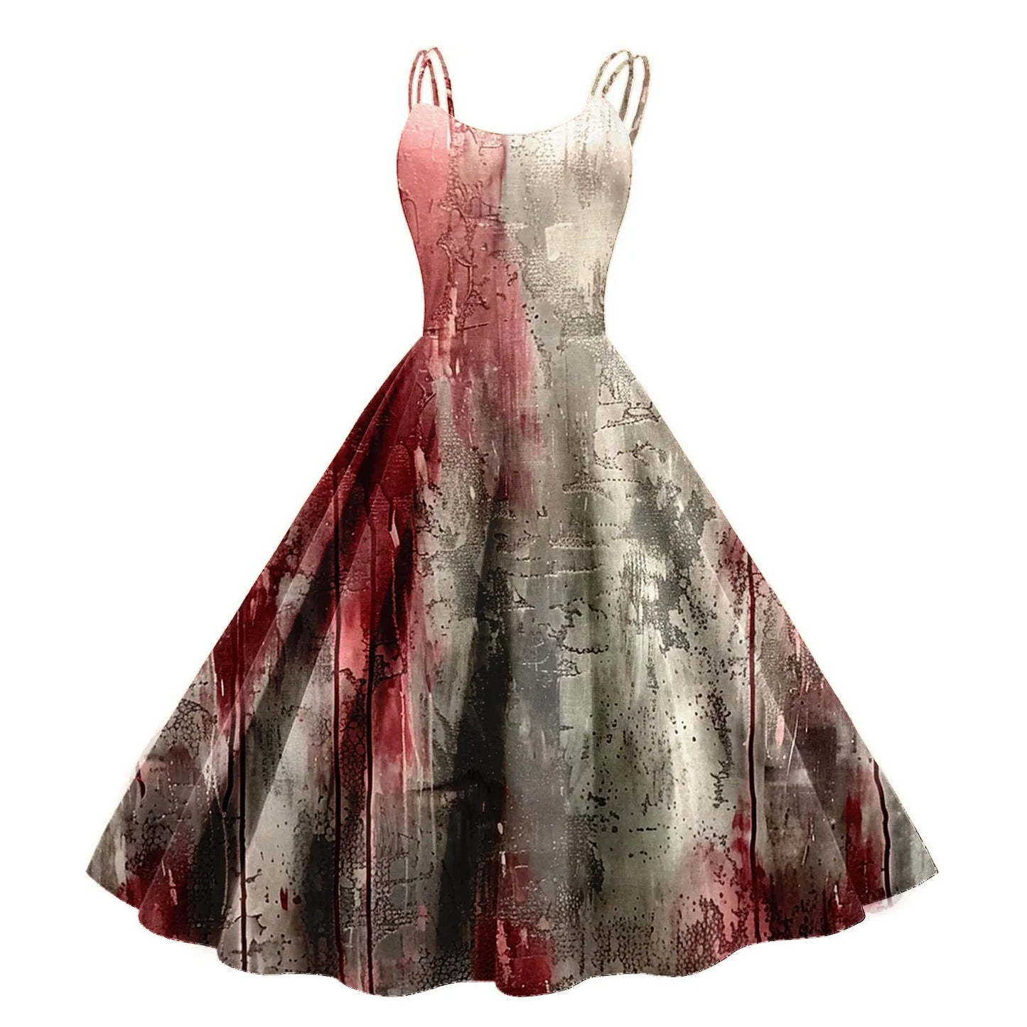 Gothic Bat Print 1950s Rockabilly Vintage Swing Dress