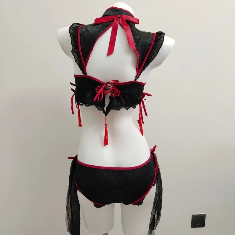 Gothic Vintage Cheongsam Lingerie Anime Vampire Demon Fancy Dress