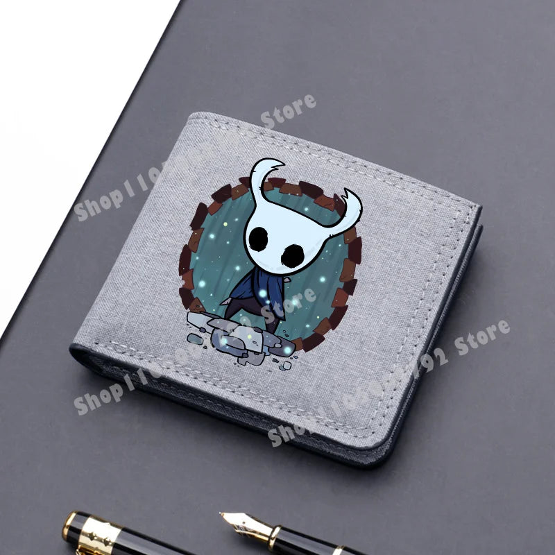 Hollow Knight Game Wallet Merch Silksong Men Kids Short Folding Coin Purse Gamer ID Card Holder