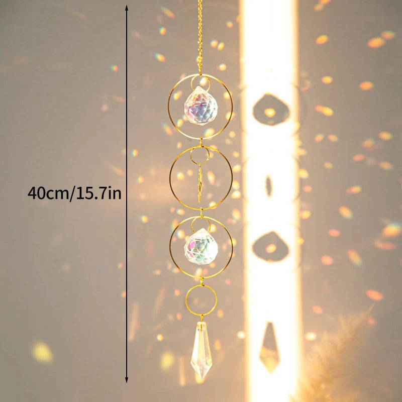 Crystal Suncatcher Pagan Wind Chimes Bohemian Garden Ornament